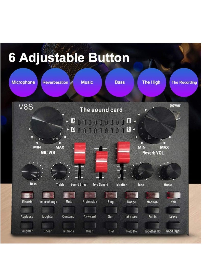 Lixada Multi-functional Live Sound Card BM800 Microphone Set Audio Recording Equipments (Black) - Image 2