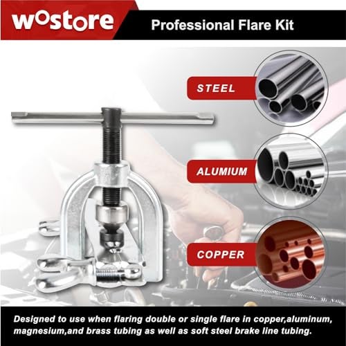 Wostore Double Flaring Tool Kit Copper Line Tube Cutter - Image 3
