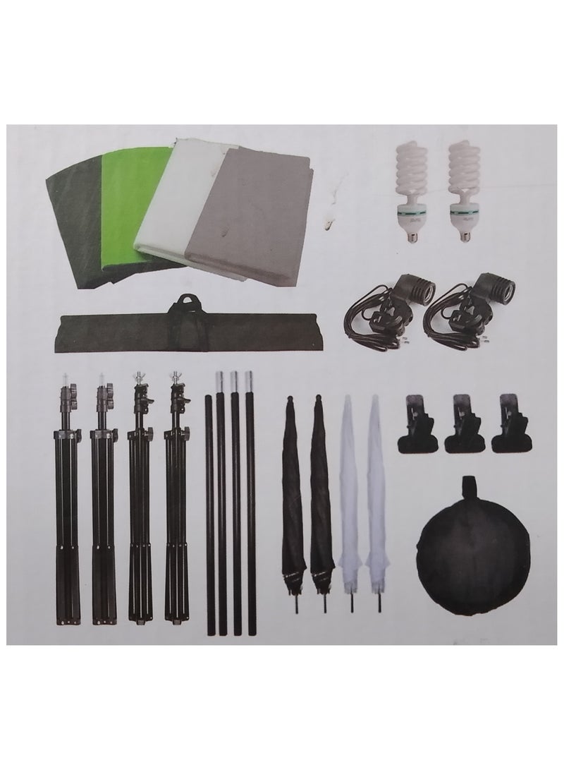 مجموعة ملحقات إضاءة التصوير الفوتوغرافي لنظام الإضاءة الناعمة للخلفية مجموعة أدوات إضاءة استوديو الصور بمظلة سوفت بوكس ​​لتصوير الفيديو - Image 2