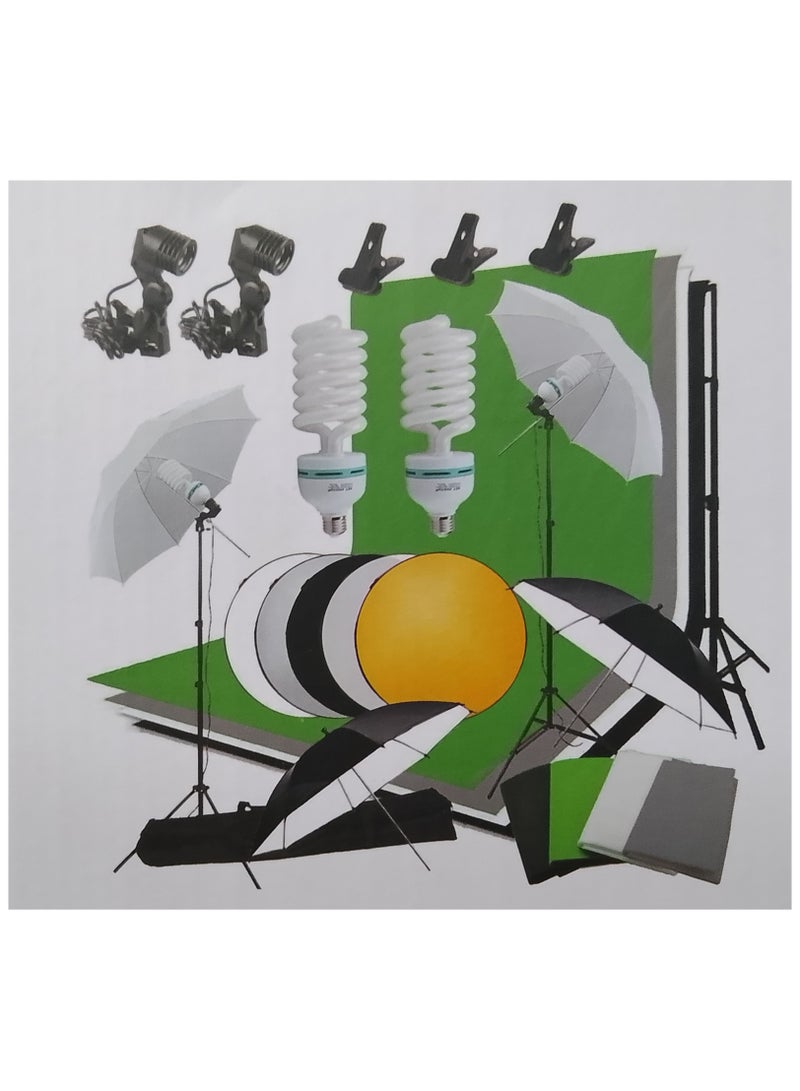 مجموعة ملحقات إضاءة التصوير الفوتوغرافي لنظام الإضاءة الناعمة للخلفية مجموعة أدوات إضاءة استوديو الصور بمظلة سوفت بوكس ​​لتصوير الفيديو - Image 1