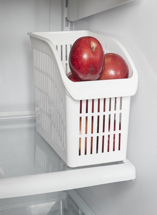 Home Basics Medium Plastic Pantry or Fridge Bin Organizer, White by Home Basics - Image 4