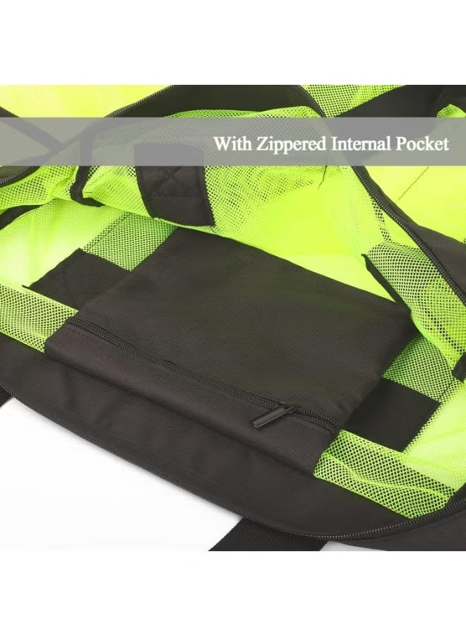 GIFT Mesh Beach Bag（Green）- Large Tote Bag for Family, Vacation Essentials, lightweight & Foldable Beach Tote Bag with Zipper and Pockets Ideal for Your Family Beach Trip for Women,（24*18*8.7 inch）,（61*45*22 cm） - Image 4