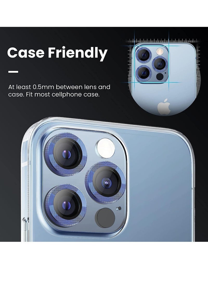 ELTRAZONE iPhone 13 Pro Max Camera Lens Protector, 9H Tempered Glass Camera Cover Screen Protector Metal Individual Ring - Image 2