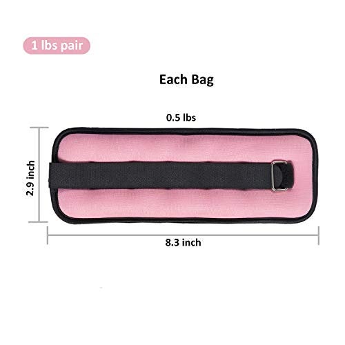 Vaupan Ankle/Wrist Weights, Small Leg Arm Hand Cuff Weights for Women Kids, Exercise Equipment with Adjustable Straps for Fitness Gym Dancing Walking Jogging Gymnastics Aerobics (1 Pair) - Image 4
