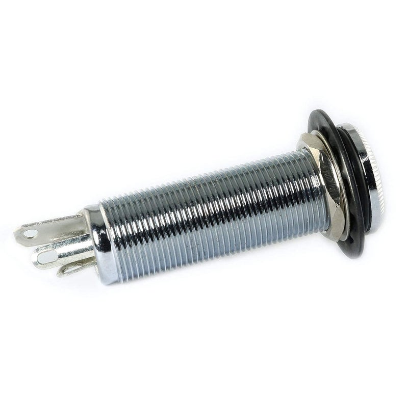 RLECS Brass Electric Guitar Bass 1/4Inch Barrel Jack 44.5x16cm Cylinder Input/Output Mono Active Long Threaded Jack Socket Guitar Parts & Accessories, Silver - Image 3