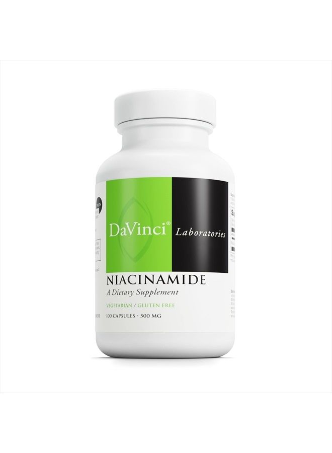 Davinci مكمل غذائي نياكيناميد - مع فيتامين ب3 لدعم عملية الأيض للدهون، الدورة الدموية والبشرة الصحية* - مع 500 ملغ نياكيناميد لكل حصة - خالي من الغلوتين - 100 كبسولة نباتية - Image 1