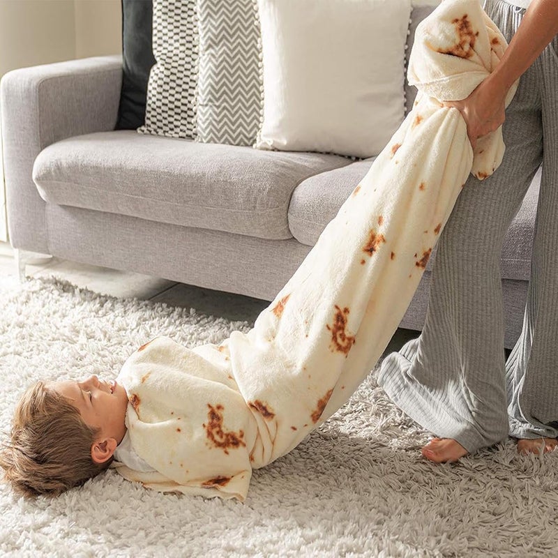 Acteb 2 Pack Burrito Tortilla Blanket Baby Stuff Shower White Elephant Gifts for Kids Throw Blankets Wrap Swaddle Toddler Boy Girl Party Novelty Gag Pets Soft Fleece 40in - Image 5