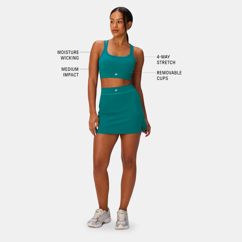 Fabletics Green Women's Principal Longline Medium-Support Training Sports Bra for Women | Best Price UAE