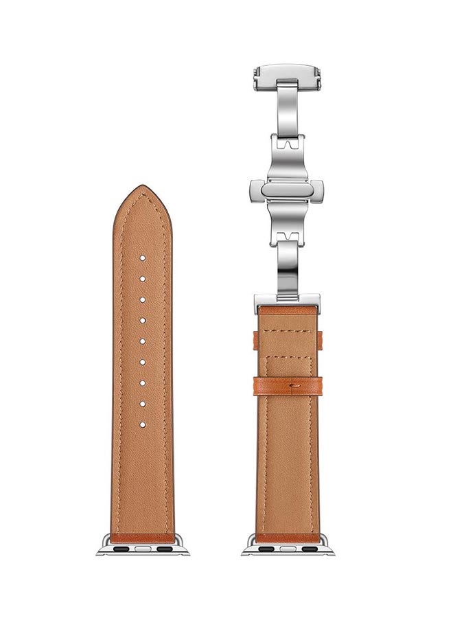 Voberry Replacement Band Strap For Apple Watch 4 44mm Brown - Image 2
