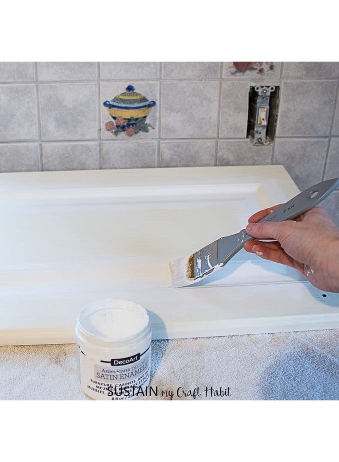 ديكوآرت طلاء أكريليك مينا الساتان 8 فلوريدا. أوز. مرطبان أبيض نقي (عبوة من قطعة واحدة) - Image 3