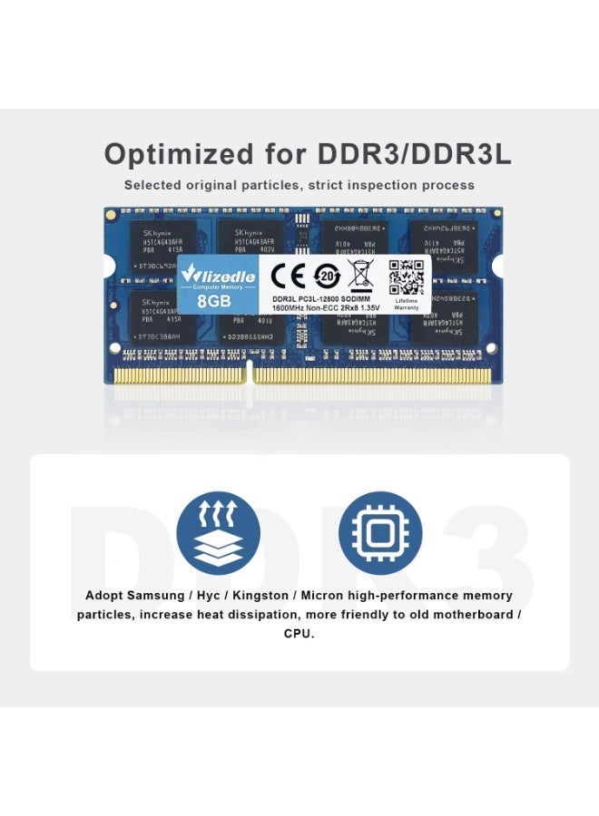 رام لاب توب سعة 8 جيجابايت DDR3L - تردد 1600 ميجاهرتز، 2Rx8، PC3L-12800S - Image 4