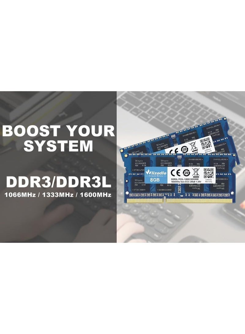 رام لاب توب سعة 8 جيجابايت DDR3L - تردد 1600 ميجاهرتز، 2Rx8، PC3L-12800S - Image 1