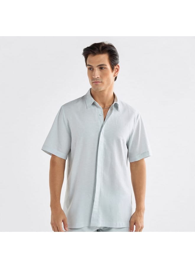 FAV Regular Fit Solid Shirt with Short Sleeves  - Image 1