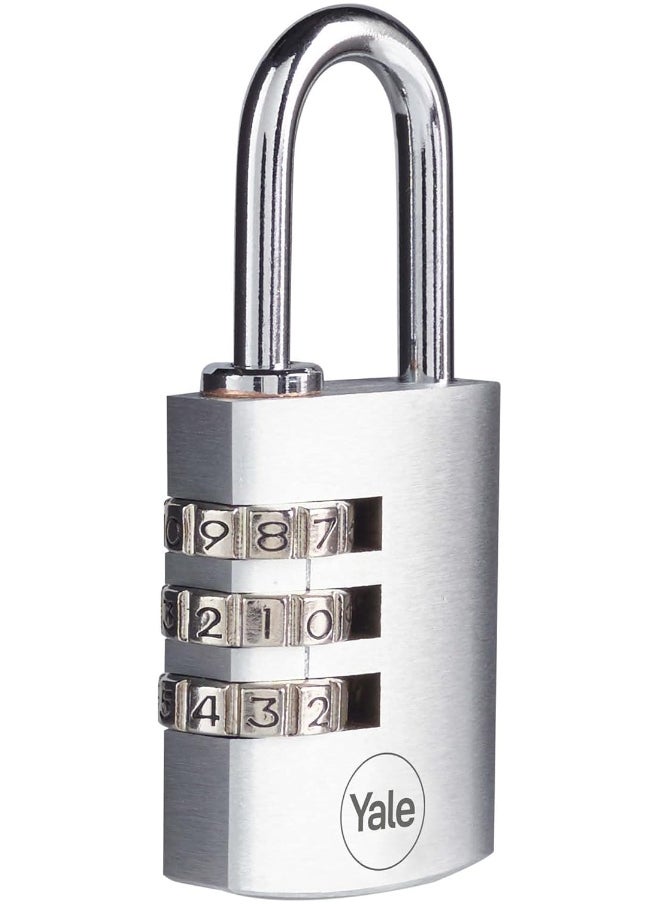 Yale Yale Padlock Combination Brass 30Mm Chrome Plated 3Dialkeys  - Image 1