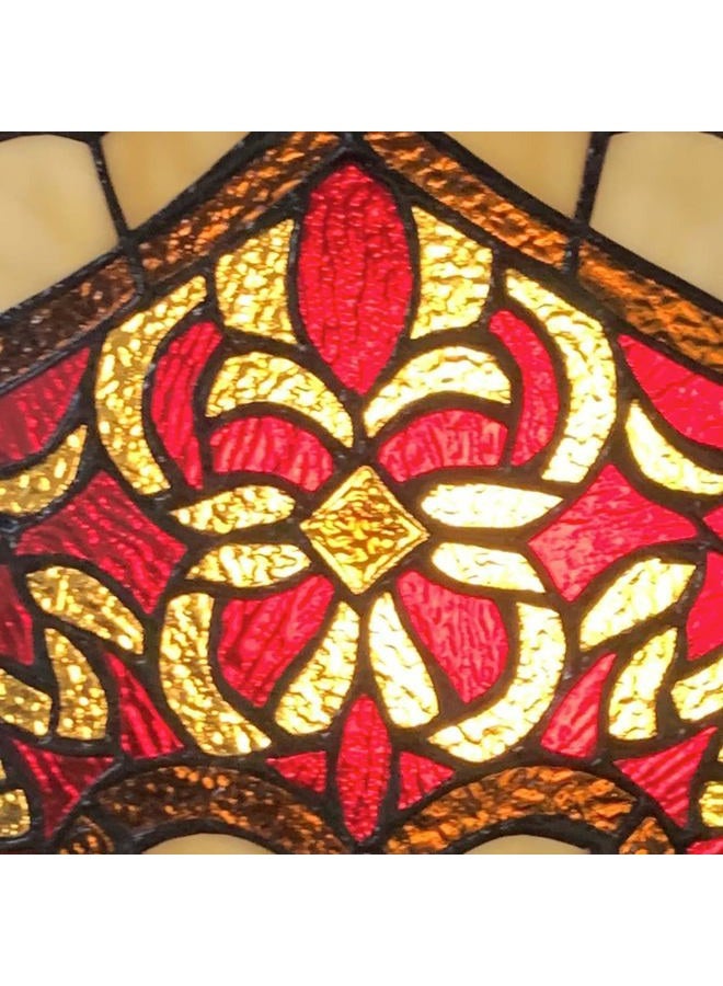 Bieye W10086 Baroque Tiffany Style Stained Glass Window Panel for Home Decoration, 16-inch Round - Image 4
