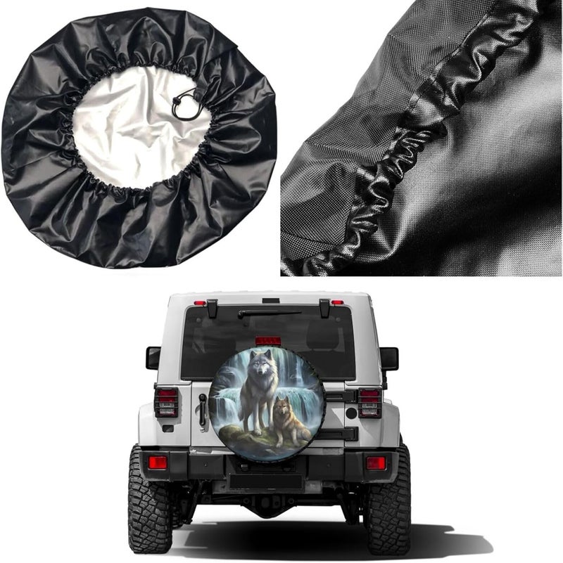 Foruidea 3D Printed Wolf Spare Tire Cover Dust-Proof Wheel Tire Cover Fit Trailer, RV, SUV and Many Vehicle 17 Inch Sand resistant - Image 5