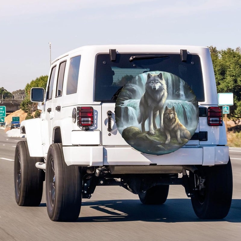 Foruidea 3D Printed Wolf Spare Tire Cover Dust-Proof Wheel Tire Cover Fit Trailer, RV, SUV and Many Vehicle 17 Inch Sand resistant - Image 3
