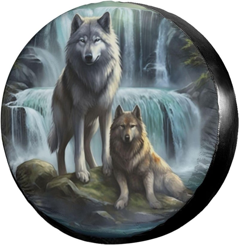 Foruidea 3D Printed Wolf Spare Tire Cover Dust-Proof Wheel Tire Cover Fit Trailer, RV, SUV and Many Vehicle 17 Inch Sand resistant - Image 1