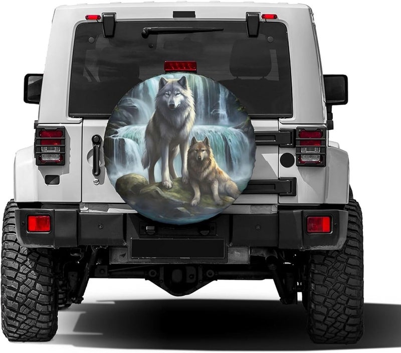 Foruidea 3D Printed Wolf Spare Tire Cover Dust-Proof Wheel Tire Cover Fit Trailer, RV, SUV and Many Vehicle 17 Inch Sand resistant - Image 2