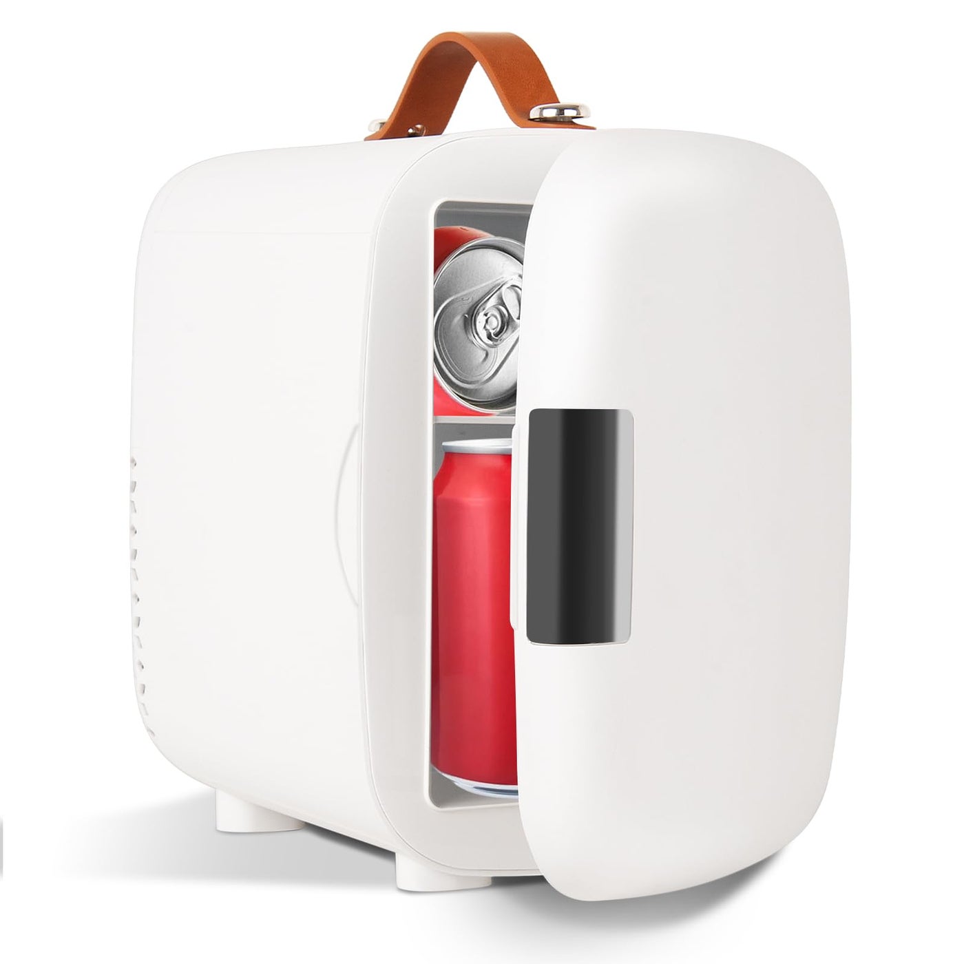 FANSEXPERT Cosmetic Fridge, Portable Mini Fridge for Skincare Food Drinks, 4L/6 Can Electric Plug In Cooler & Warmer, AC/DC Skincare Refrigerator for Bedroom Office Car Dorm (White)
