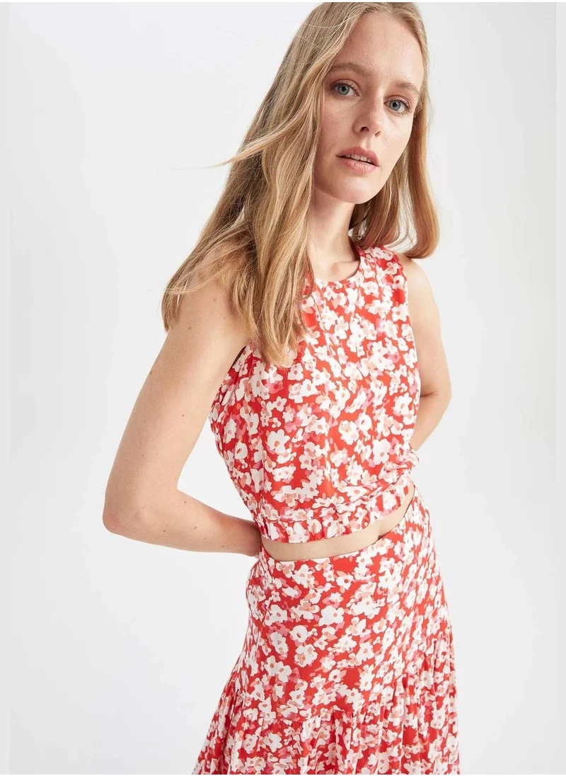DeFacto Sleeveless Floral Print Blouse