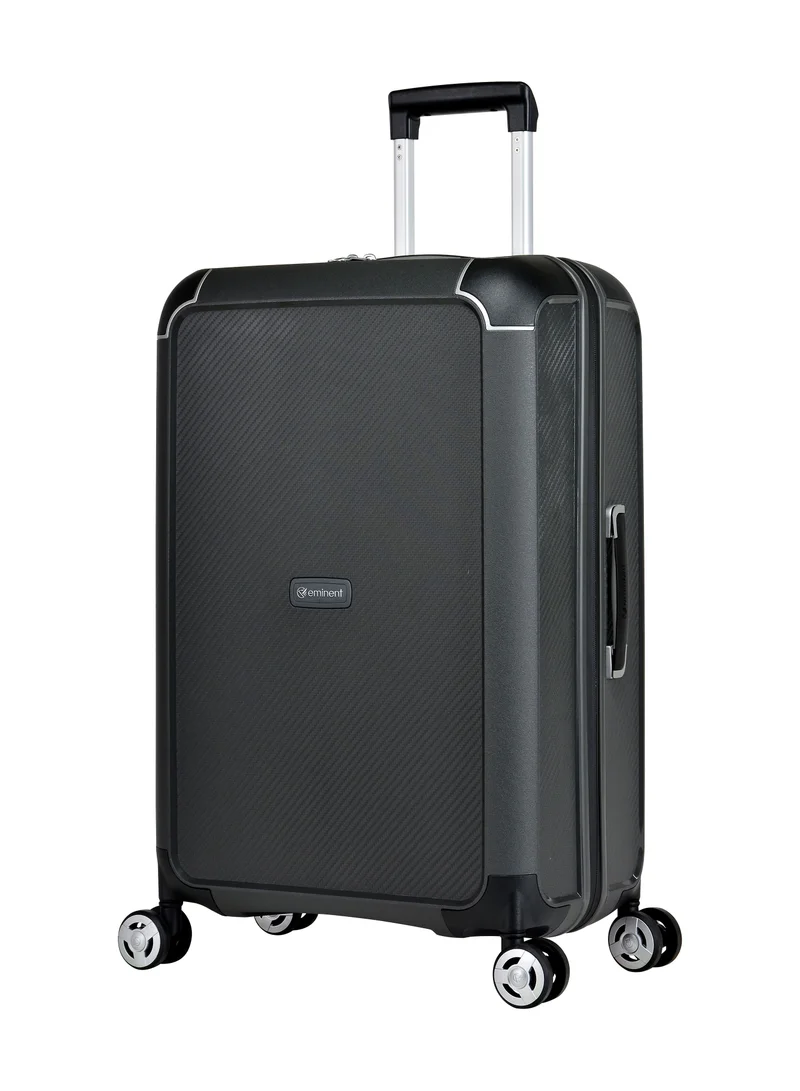 eminent Champion Hard Case Travel Bags Trolley Luggage Sets of 3 Polypropylene Lightweight 4 Quiet Double Spinner Wheels Suitcase With TSA Lock B0002 Dark Grey