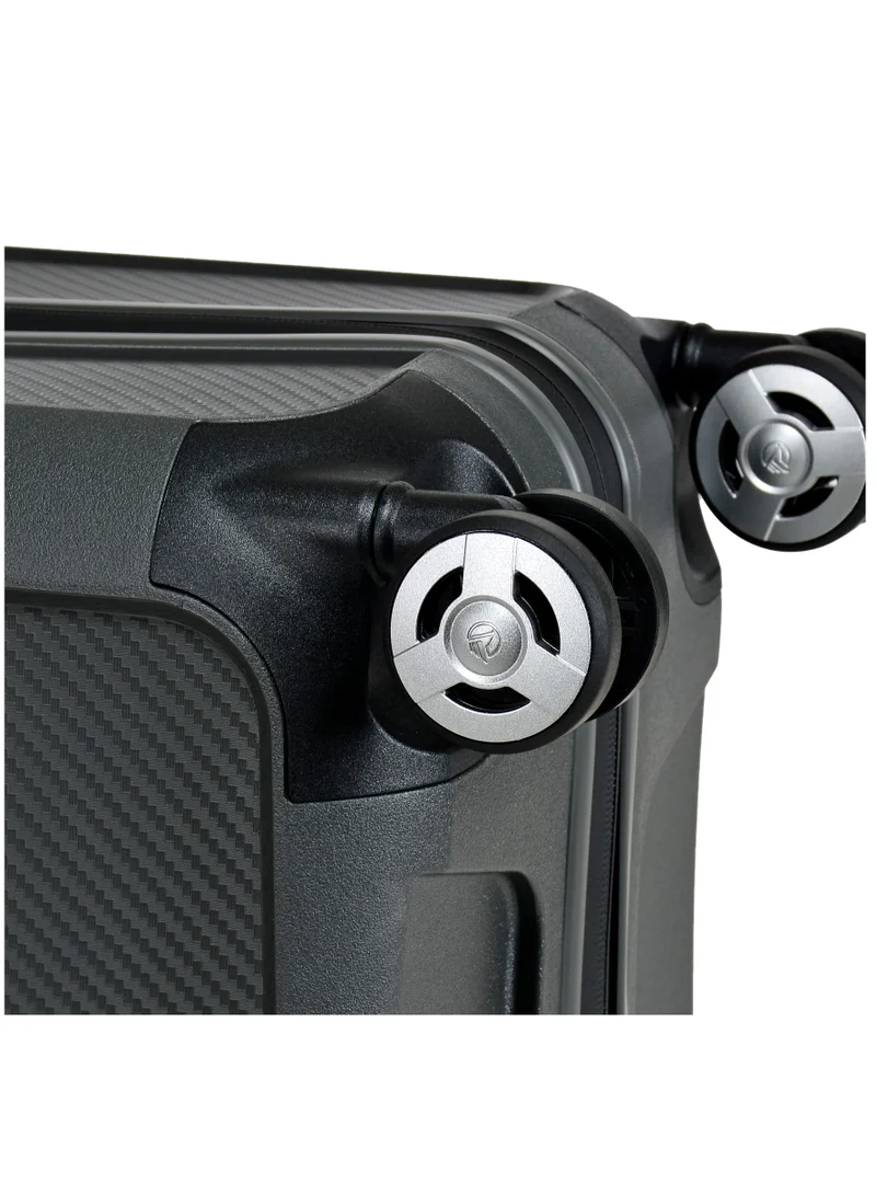 eminent Champion Hard Case Travel Bags Trolley Luggage Sets of 3 Polypropylene Lightweight 4 Quiet Double Spinner Wheels Suitcase With TSA Lock B0002 Dark Grey