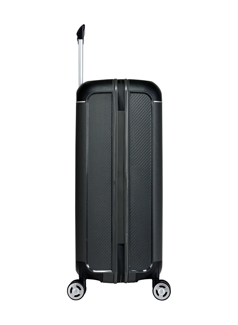 eminent Champion Hard Case Travel Bags Trolley Luggage Sets of 3 Polypropylene Lightweight 4 Quiet Double Spinner Wheels Suitcase With TSA Lock B0002 Dark Grey