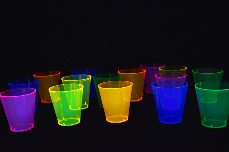 DirectGlow LLC DirectGlow 2oz Neon UV Blacklight Reactive Glow Party Shot Glasses 50Count Assorted