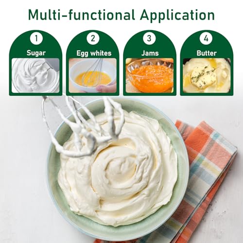 QUFA Hand Mixer Attachments Beater, Dough Hooks and Whisk, Blending Rod, Stainless Steel Hand Mixer Accessories Compatible with Kitchenaid Hand Mixers KHM3 KHM5 KHM7 KHM9, 6-piece set - Image 2