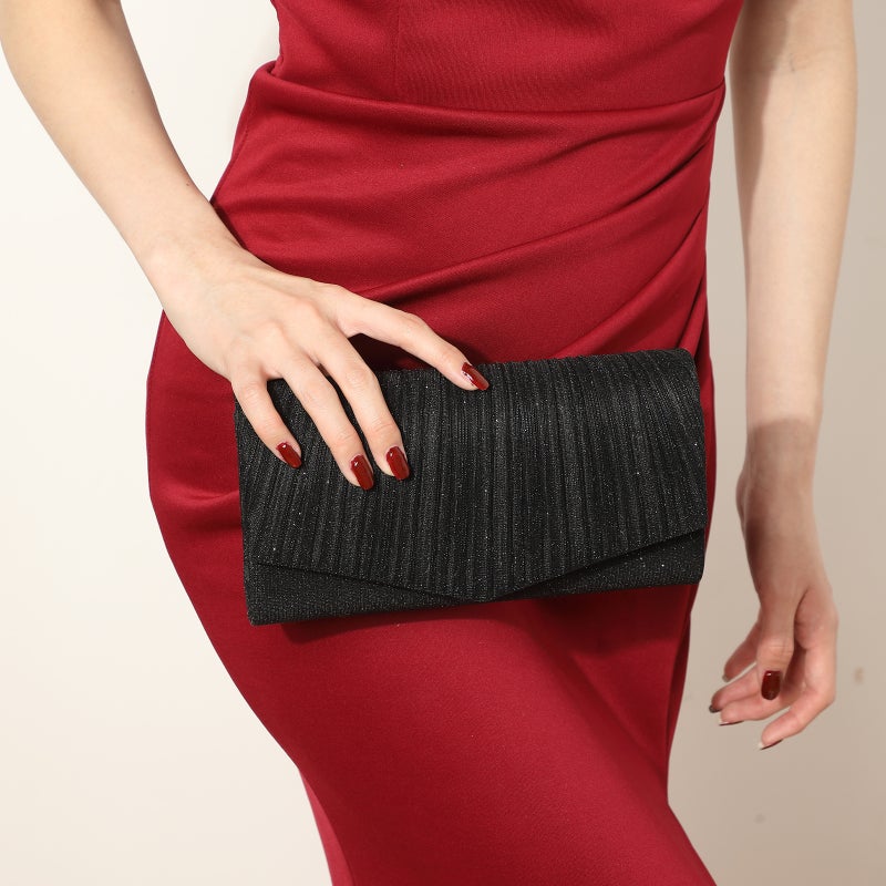 Women'S Evening Bag Pleated Fashion Clutch Envelope Bag Chain Crossbody Wedding Banquet Bag Exclusive - Image 5