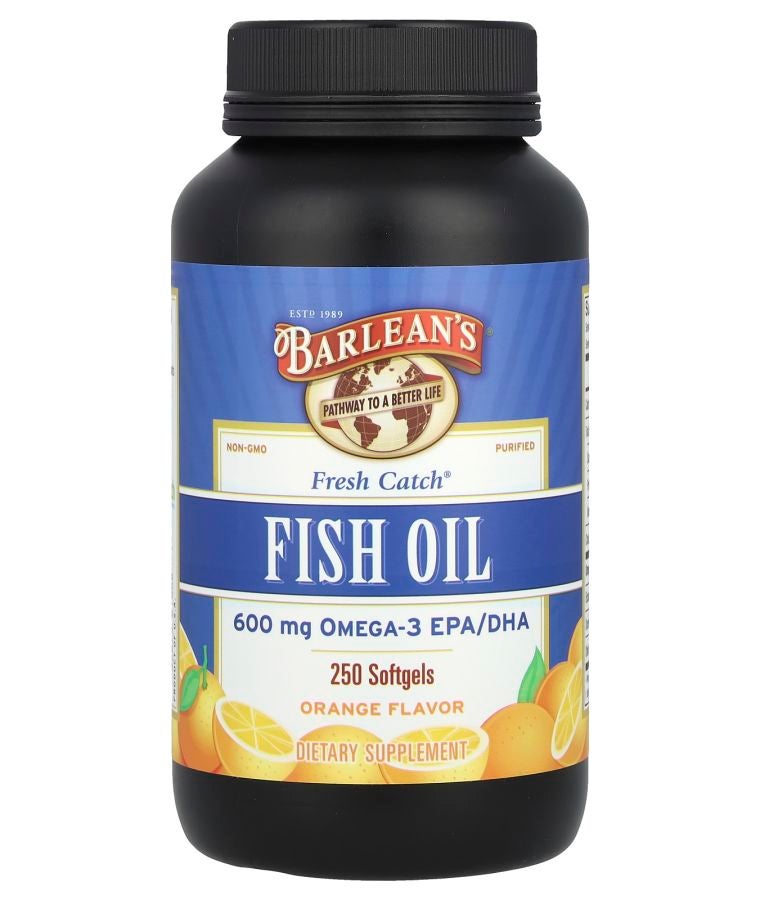 BARLEAN'S Fresh Catch® Fish Oil Omega-3 EPA/DHA Orange 250 Softgels (300 mg per Softgel)