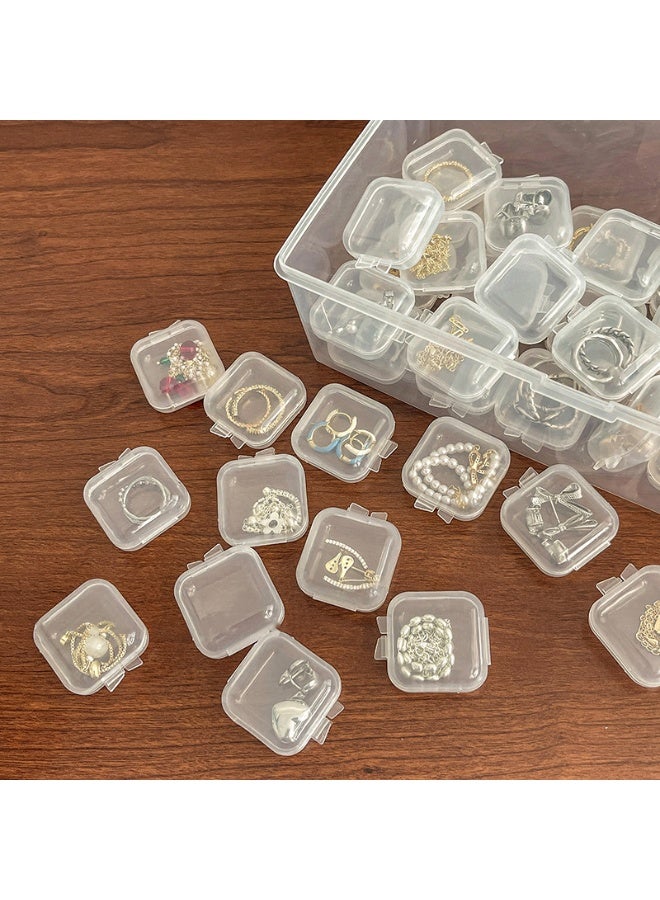 daydayup 20-Piece Clear Small Plastic Storage Containers Anti Oxidation Transparent Jewelry Storage Holder for Small Item Craft, Beads, Pills, Necklaces,Earrings,Rings, Jewelry Case (3.5*3.5*2cm) - Image 2