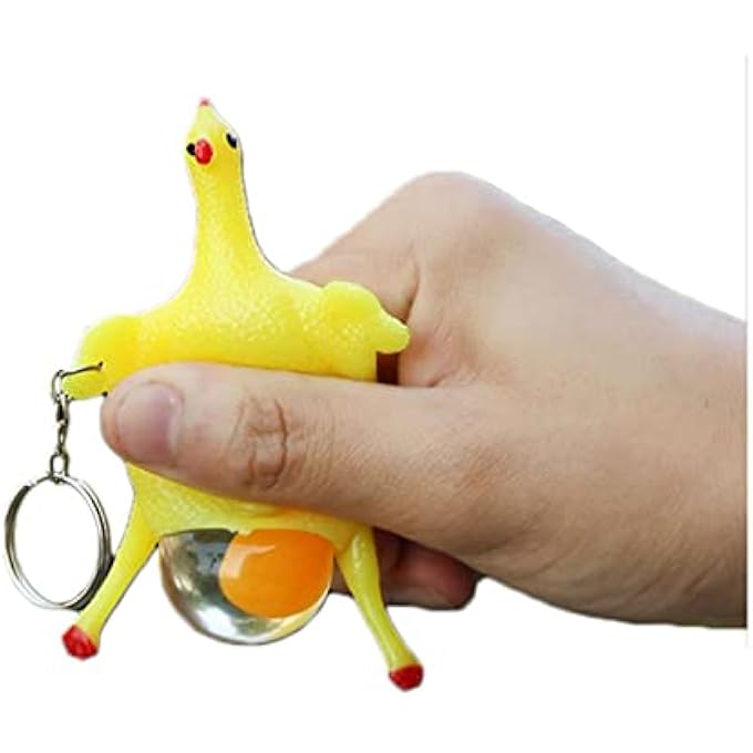 Domary Chicken Shape Stress Relief Toy Key Chain Squeeze Toy Birthday Children - Image 4