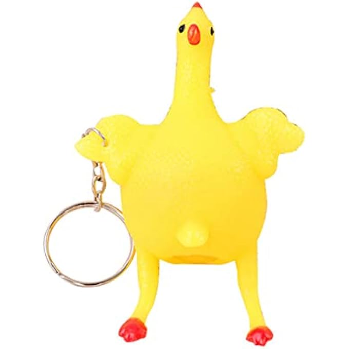 Domary Chicken Shape Stress Relief Toy Key Chain Squeeze Toy Birthday Children - Image 2