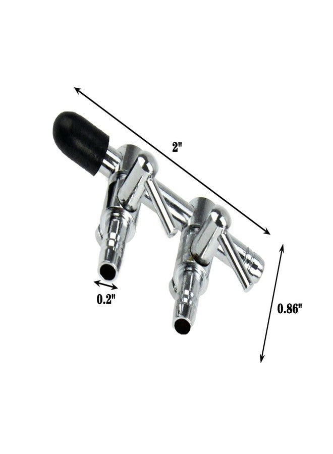 AQUANEAT Aquarium Control Valve, Fish Tank Air Valve, Metal Stainless Steel Gang Valve, Air Flow Distributor Splitter for Air Pump (X-Small 2 Way) - Image 2