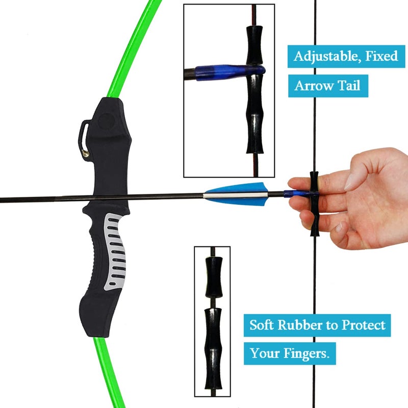 Mxessua 45" Youth Bow and Arrows Set for Kids 8-12 Teens Recurve Archery Beginner Gift Longbow Kit 9 Arrows, 4 Target Face for Backyard Game Age 12-14 14-16 Green - Image 4