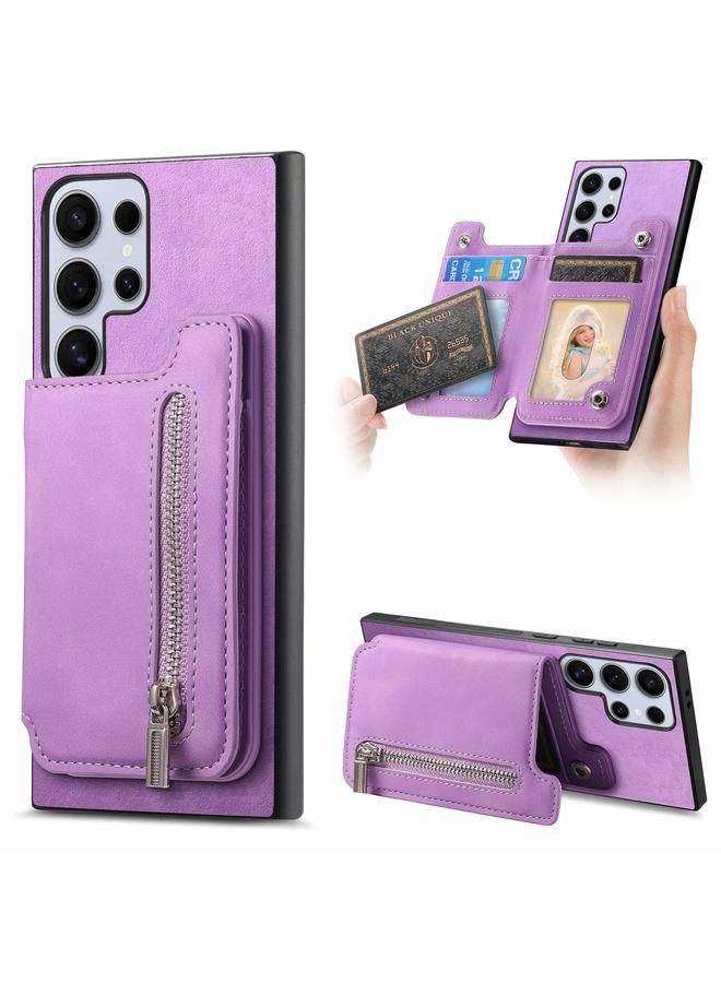 اس-توب جراب خلفي لهاتف Samsung Galaxy S25 Ultra 5G Retro MagSafe مزود بسحاب وحقيبة بطاقات - Image 1