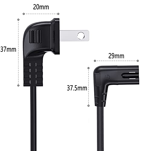 Ancable TV Power Cord Compatible for Samsung TV, Ancable 6-Feet 90 Degree Angled 2-Prong C7 Tv Cable Compatible with Samsung LG TCL Sony Appletv Insignia Sharp Toshiba Vizio (UL Listed 18 AWG-Non Polarized) - Image 5