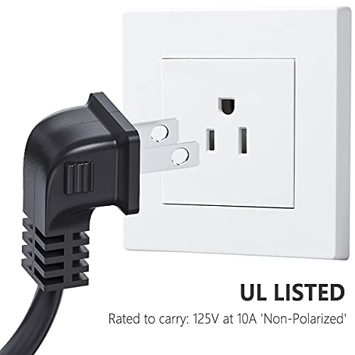 Ancable TV Power Cord Compatible for Samsung TV, Ancable 6-Feet 90 Degree Angled 2-Prong C7 Tv Cable Compatible with Samsung LG TCL Sony Appletv Insignia Sharp Toshiba Vizio (UL Listed 18 AWG-Non Polarized) - Image 2
