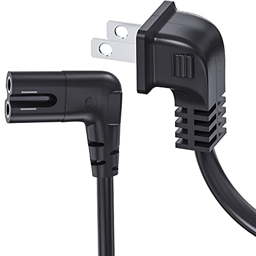Ancable TV Power Cord Compatible for Samsung TV, Ancable 6-Feet 90 Degree Angled 2-Prong C7 Tv Cable Compatible with Samsung LG TCL Sony Appletv Insignia Sharp Toshiba Vizio (UL Listed 18 AWG-Non Polarized) - Image 1