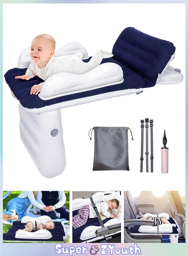Inflatable Airplane Bed for Toddlers - Kids' Seat Extender with Carry Bag, Pump & Seat Belt - Image 1