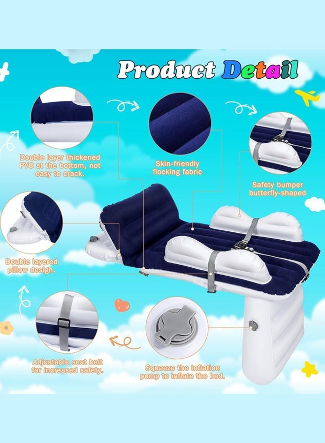 Inflatable Airplane Bed for Toddlers - Kids' Seat Extender with Carry Bag, Pump & Seat Belt - Image 4