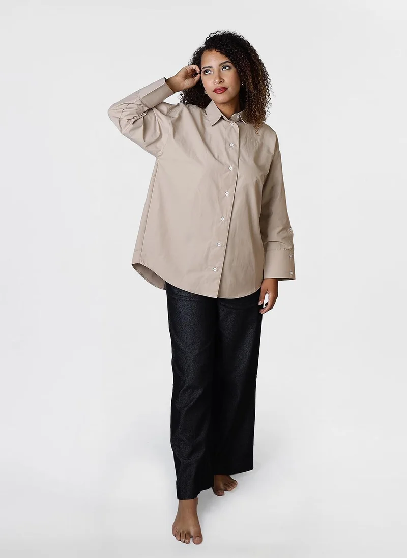 Jimmy Le Bond Poplin Oversize Fit Button Down Shirt