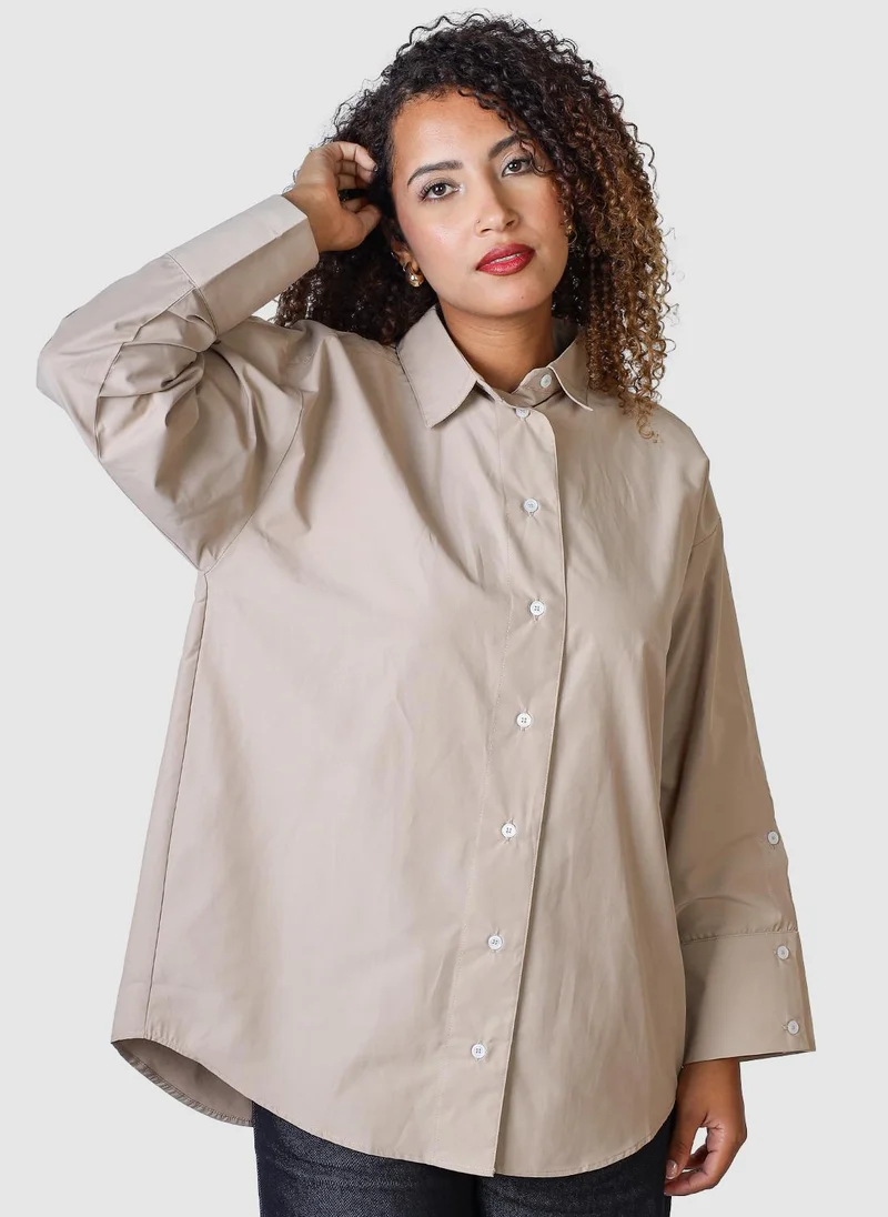 Jimmy Le Bond Poplin Oversize Fit Button Down Shirt