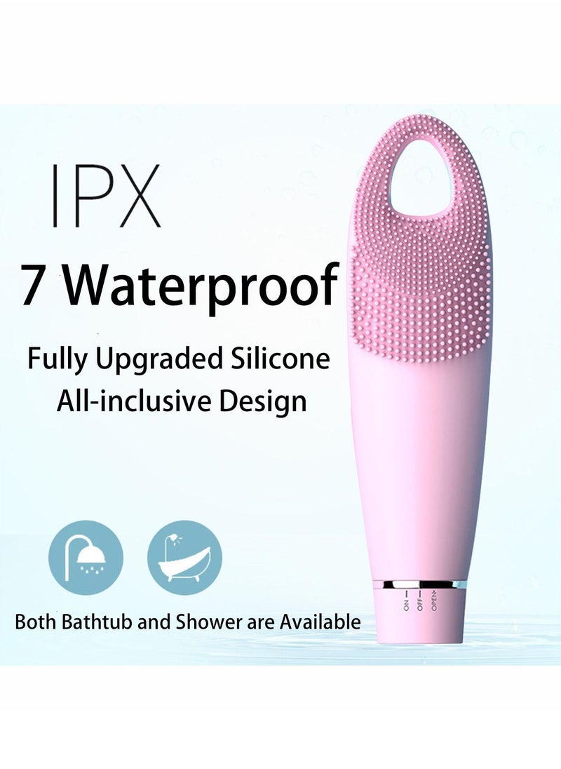 Generic - Silicone Electric Facial Clean Massager Facial Cleansing Brush Electric Silicone Face Brush and Massager Waterproof Silicone Face Scrubber for Deep Cleansing, Exfoliating Removing for Girls Gifts - Image 1