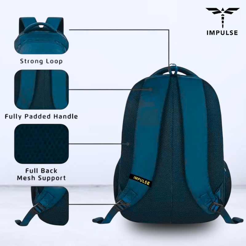 IMPULSE! 35L Metro Move Unisex Water Resistant Travel 2 Compartment Laptop Backpack Office Bag/School Bag/College Bag/Business Bag Fits Up To 16 Inch Laptop - Image 5
