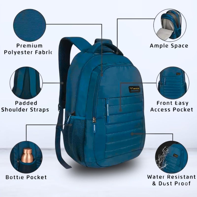 IMPULSE! 35L Metro Move Unisex Water Resistant Travel 2 Compartment Laptop Backpack Office Bag/School Bag/College Bag/Business Bag Fits Up To 16 Inch Laptop - Image 4
