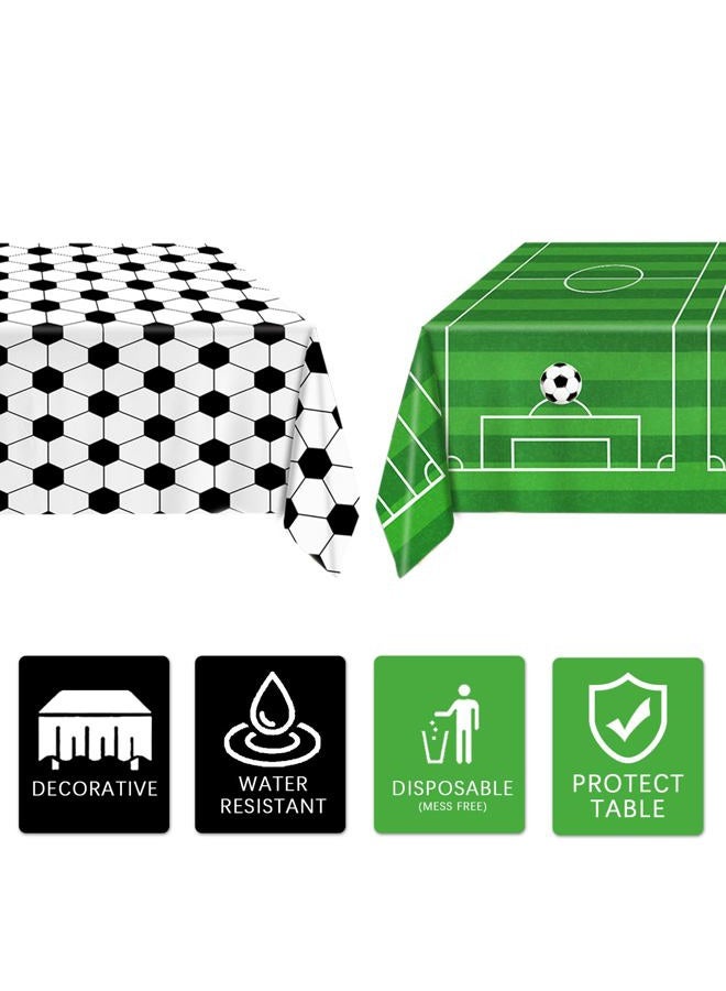 QIYANPAX 4 Pieces Soccer Tablecloths - Soccer Birthday Party Decorations Soccer Table Cloth Soccer Tablecloth Plastic Table Cover for Sports Soccer Theme Party Decorations, 54 x 108 Inch - Image 5
