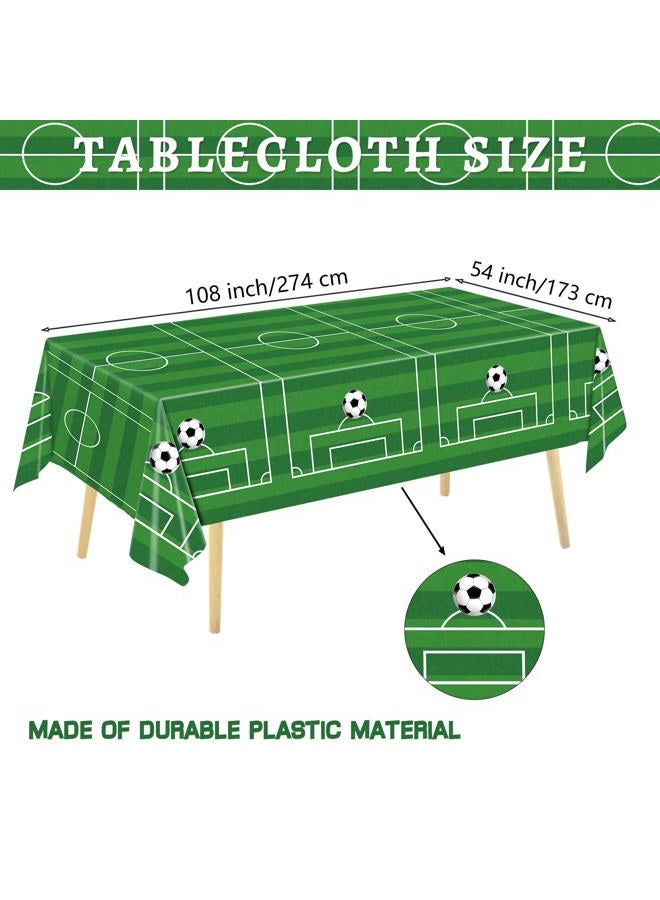 QIYANPAX 4 Pieces Soccer Tablecloths - Soccer Birthday Party Decorations Soccer Table Cloth Soccer Tablecloth Plastic Table Cover for Sports Soccer Theme Party Decorations, 54 x 108 Inch - Image 4